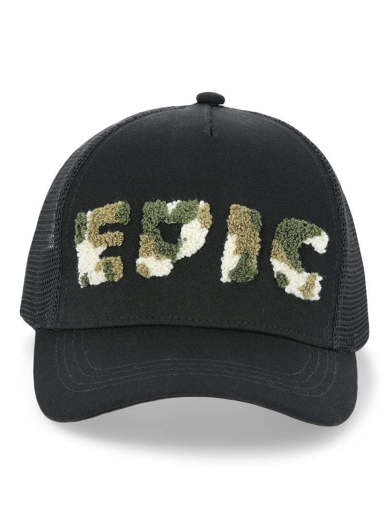 Wonder Nation Boys Chenille Patch Trucker Hat, One Size Fits Most | Walmart (US)