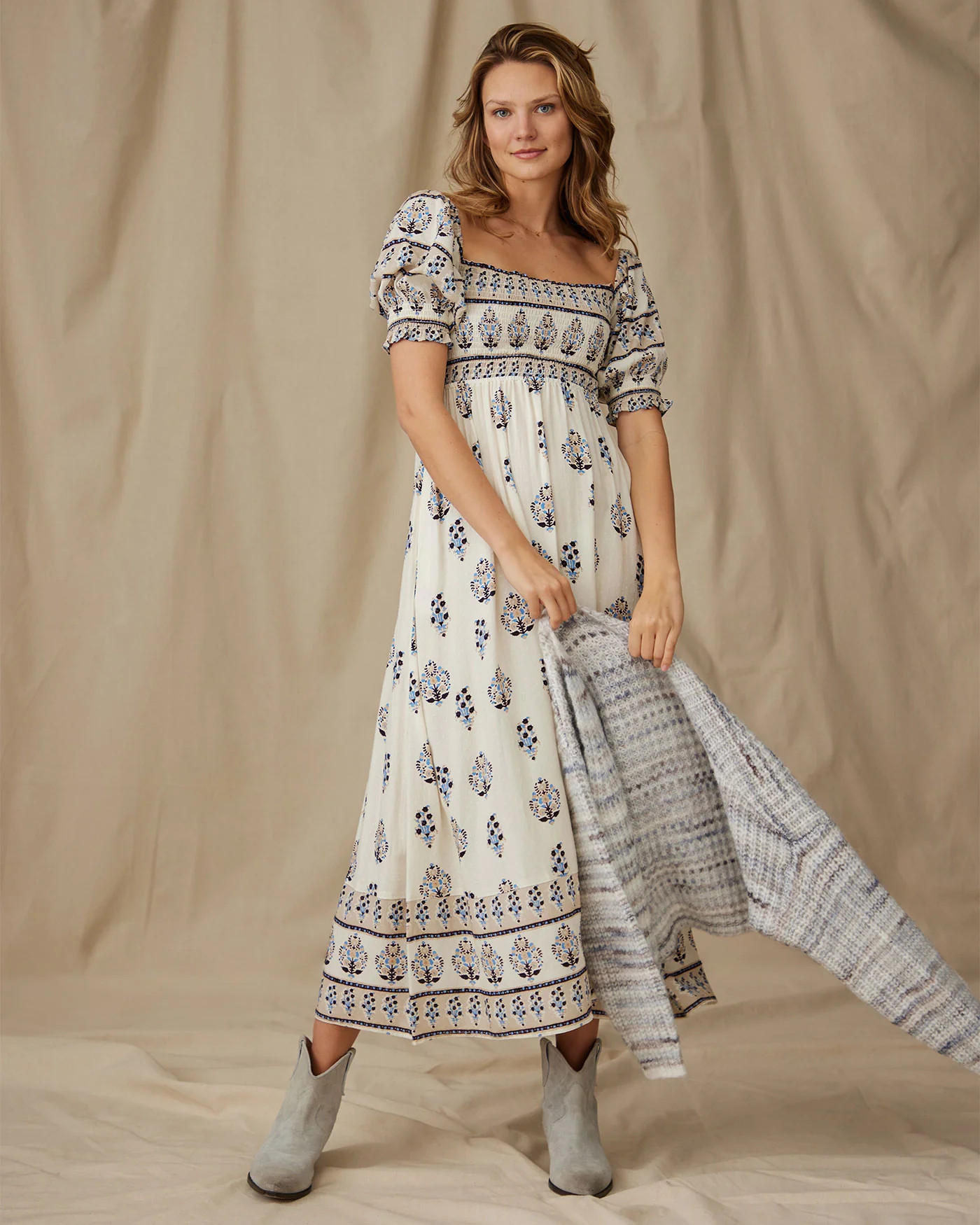 Women's Summertown Midi Dress | Large | Cream | Flag & Anthem Women's | Flag & Anthem