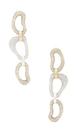 Crystal Link Drop Earrings in Antique Gold & Antique Silver | Revolve Clothing (Global)