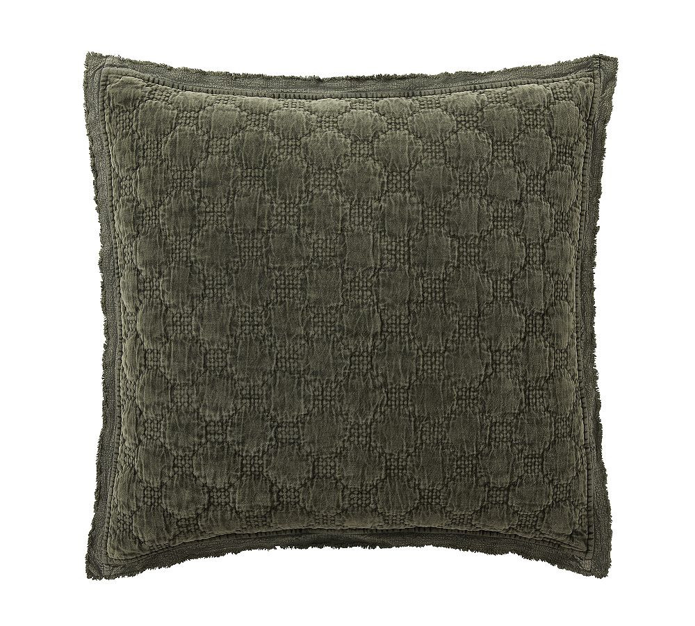 Velvet Lattice Handcrafted Quilted Sham | Pottery Barn (US)