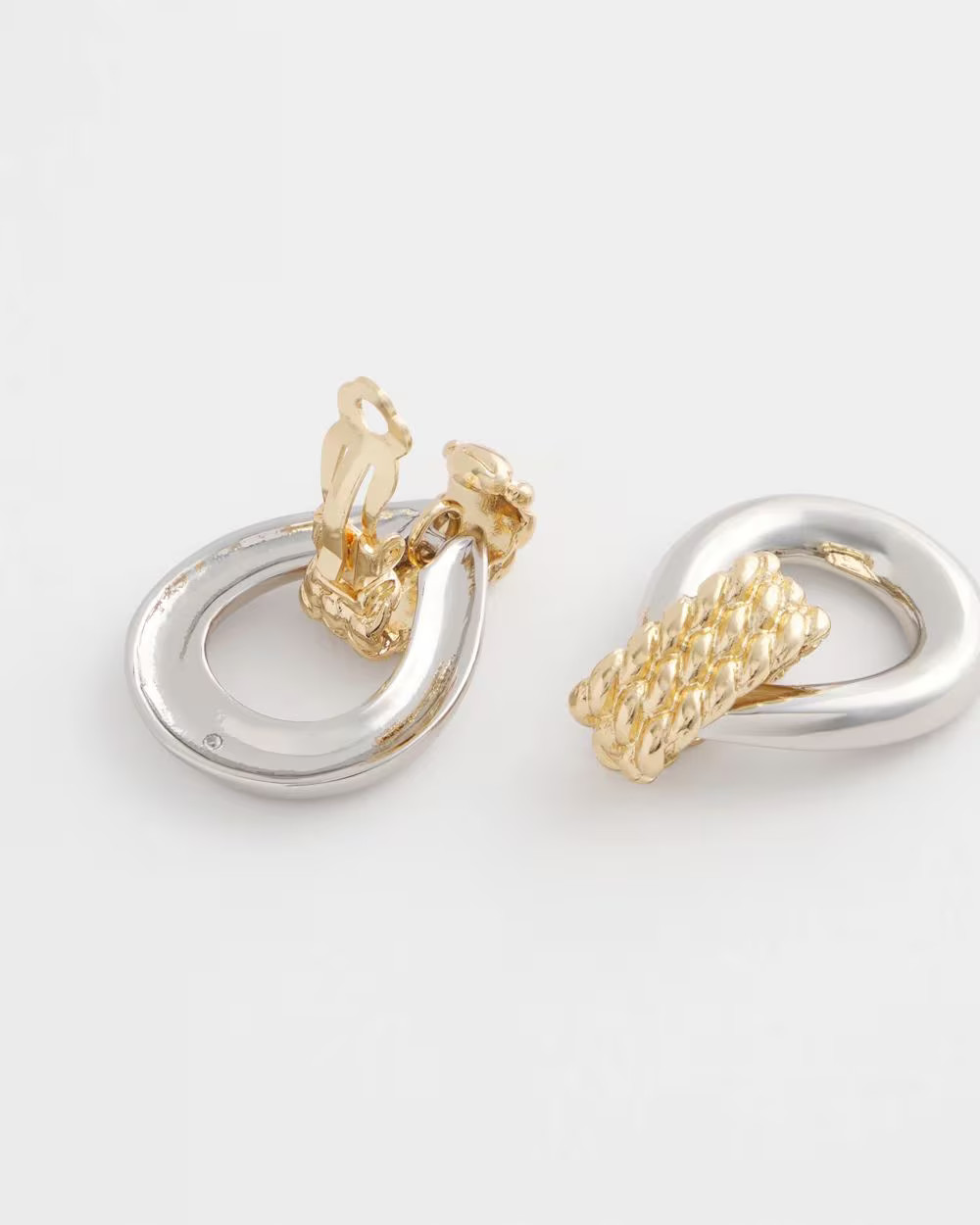 No Droop™ Mixed-Metal Teardrop Clip-On Earrings | Chico's