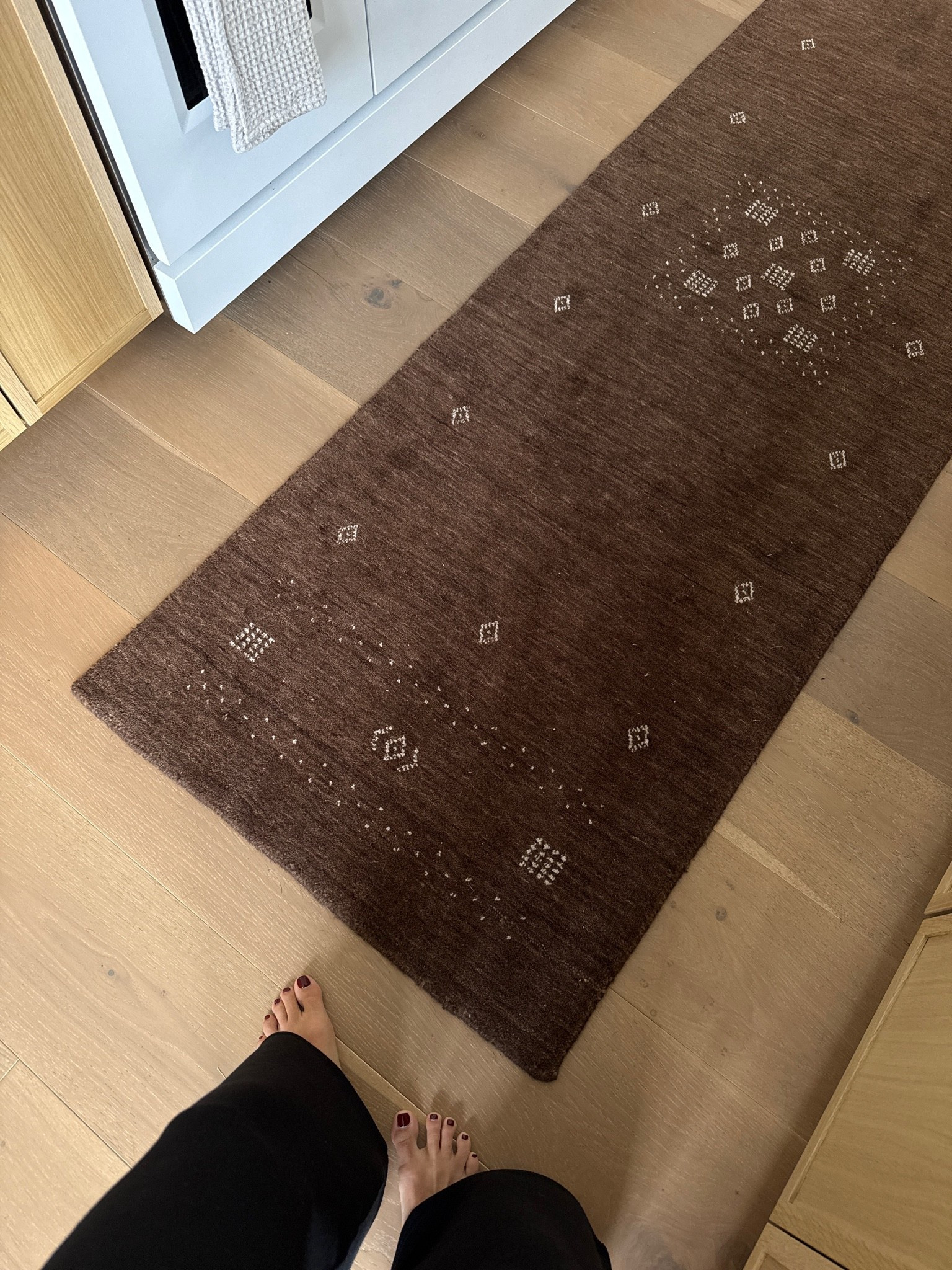 Highly requested link! Our kitchen runner- the perfect trust brown wool rug