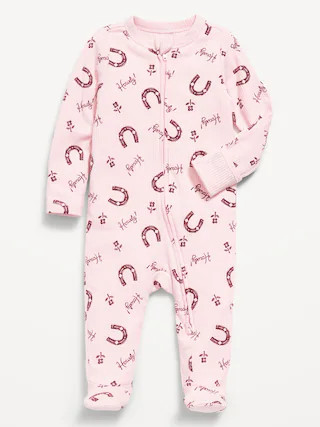 Ribbed 2-Way-Zip Sleep & Play Footed One-Piece for Baby | Old Navy (CA)