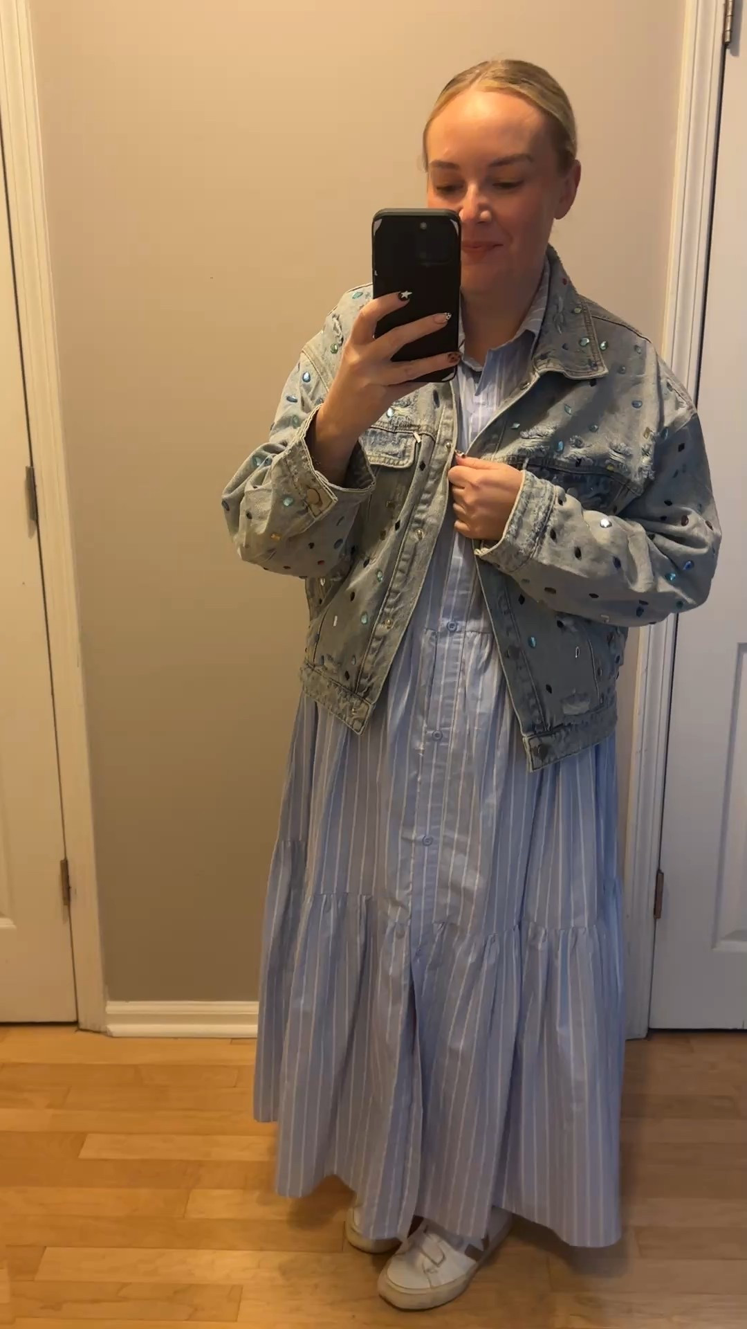 This bejeweled denim jacket makes for a shimmery workwear teacher ‘fit! The pink dress should be on sale with code VIPSALE

#LTKSaleAlert #LTKFindsUnder100 #LTKWorkwear