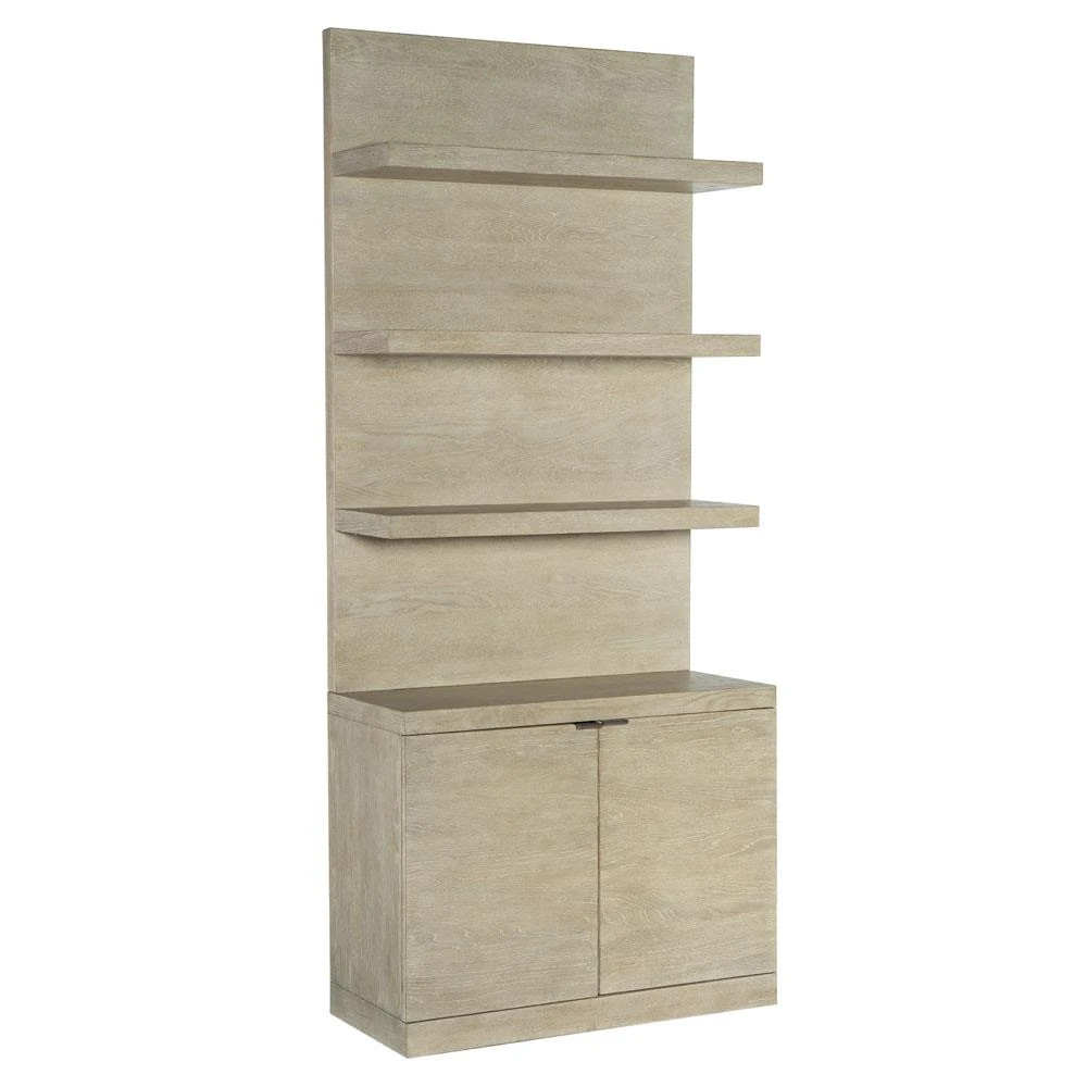 Nelly Modern Classic Brown Oak Wood Bookcase | Kathy Kuo Home