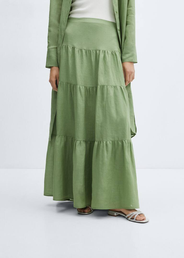 Ramie maxi-skirt -  Women | Mango USA | MANGO (US)