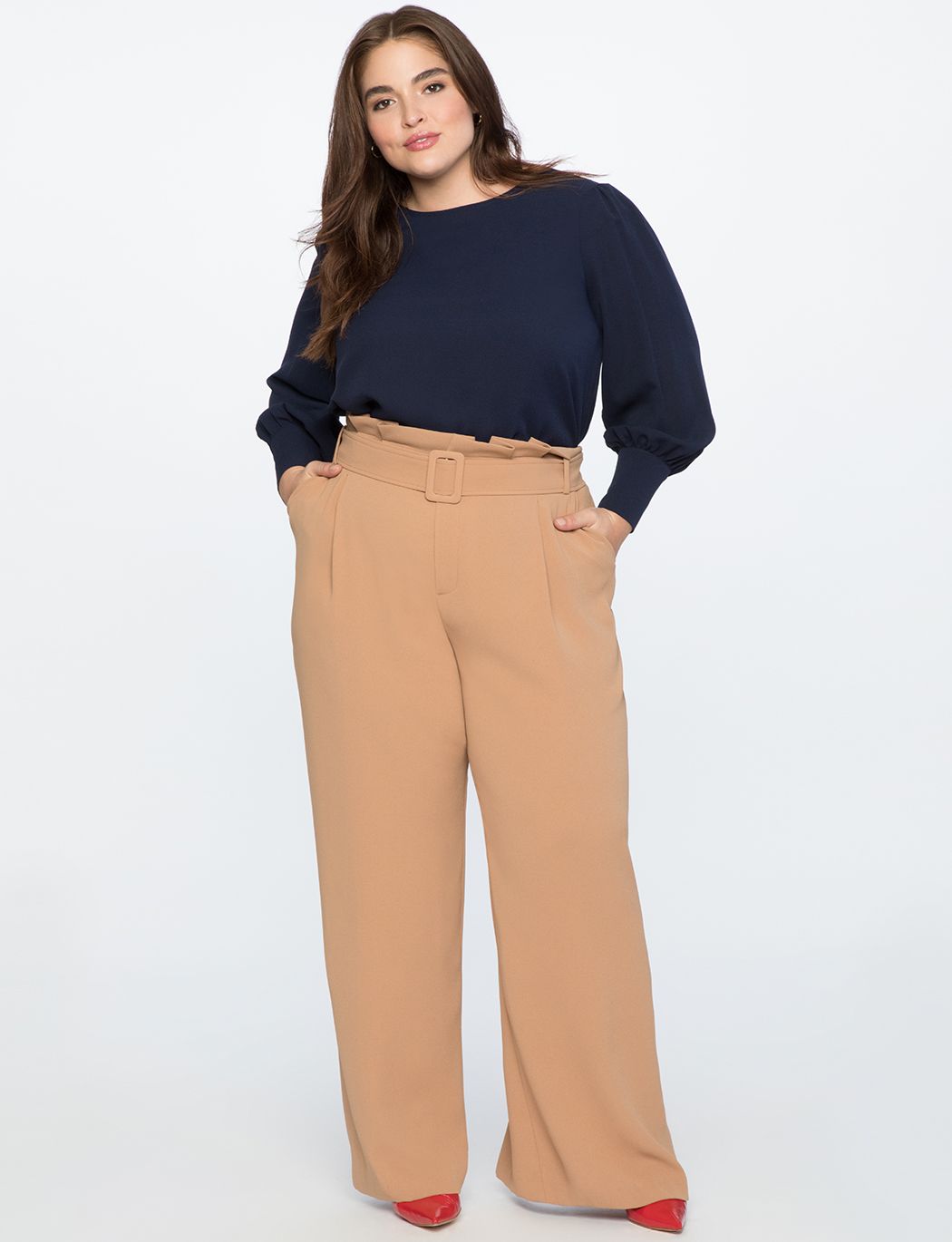 Paperbag Waist Wide Leg Pant | Eloquii