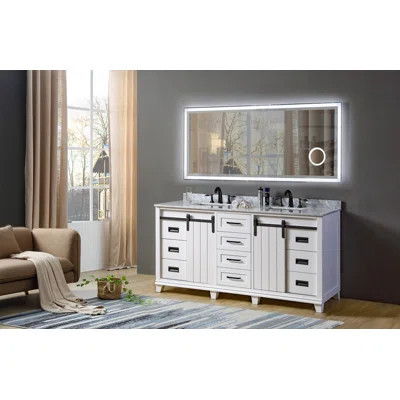 Alline 72" Double Bathroom Vanity Set with Mirror | Wayfair North America