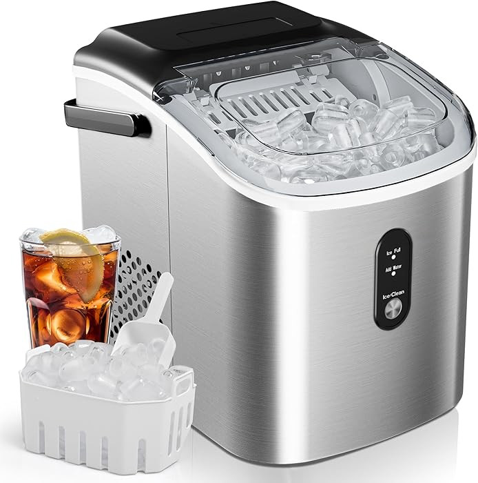 EUHOMY Ice Maker Countertop, Portable Ice Machine with Carry Handle, 26.5lbs Per Day, 9 Cubes in ... | Amazon (US)