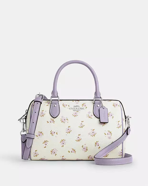 Rowan Satchel Bag With Floral Print | Coach Outlet US