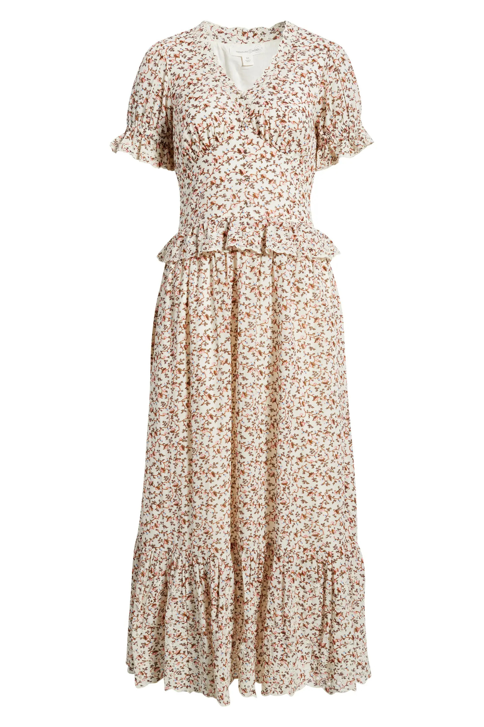 Cutwork Peplum Maxi Dress (Women) | Nordstrom | Nordstrom