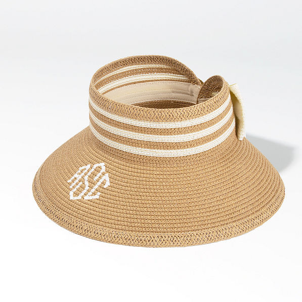 Monogrammed Packable Straw Visor | Marleylilly