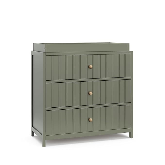 Graco Teddi 3 Drawer Chest with Changing Table Topper (Olive) – GREENGUARD Gold Certified, Inte... | Amazon (US)