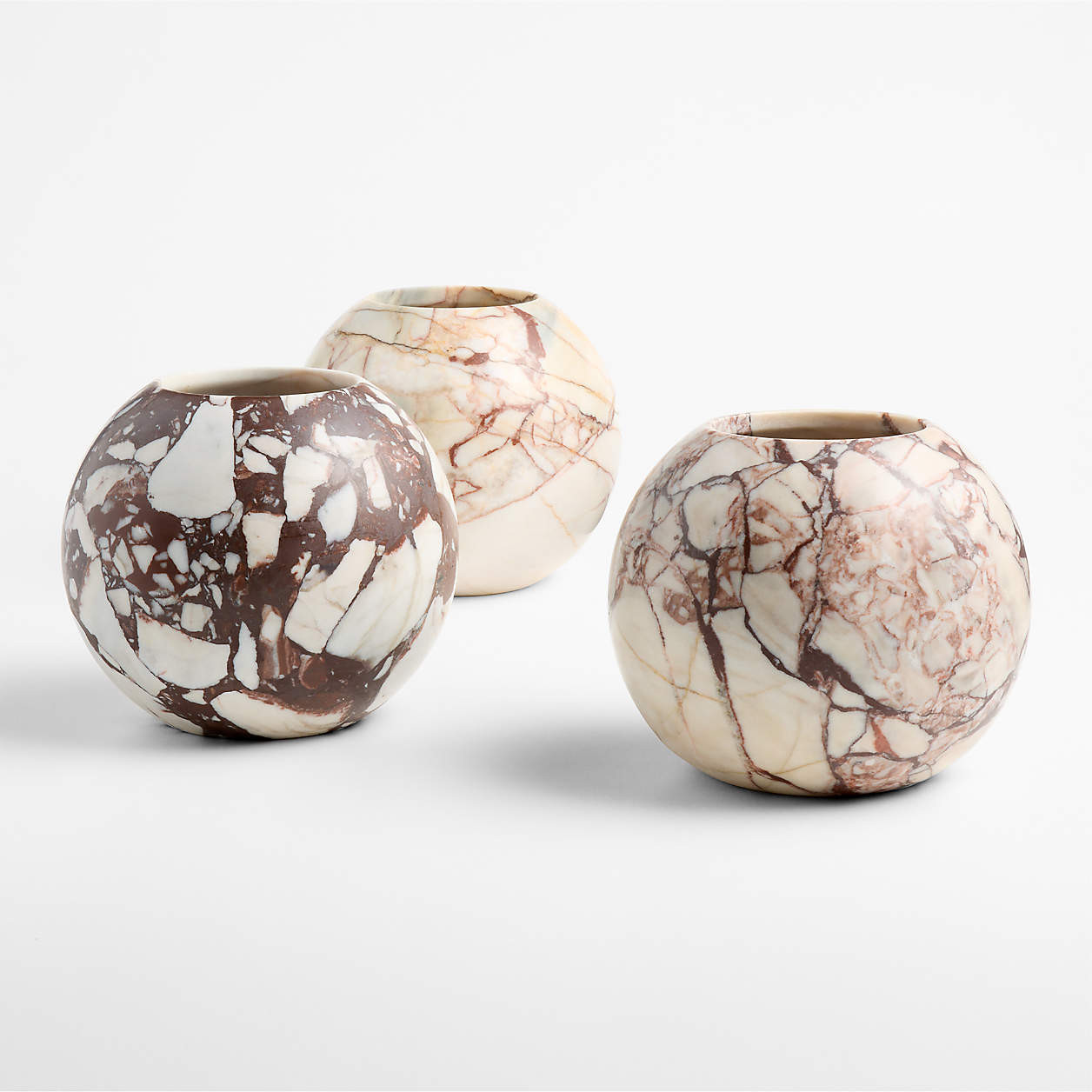 Marble Round Ball Vase 7" | Crate & Barrel | Crate & Barrel