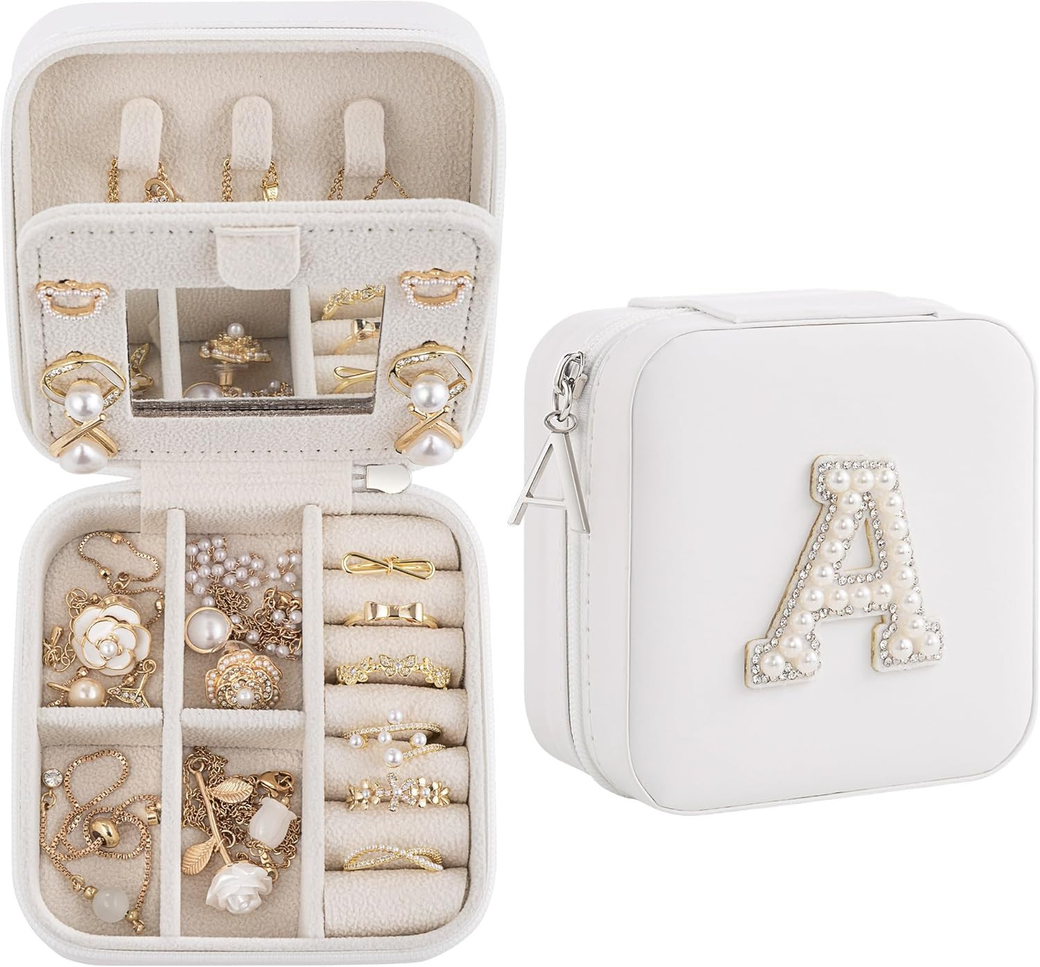 Birthday Gifts for Women - Initial Jewelry Box, Travel Case Organizer for Wife, Girlfriend, Gradu... | Amazon (US)