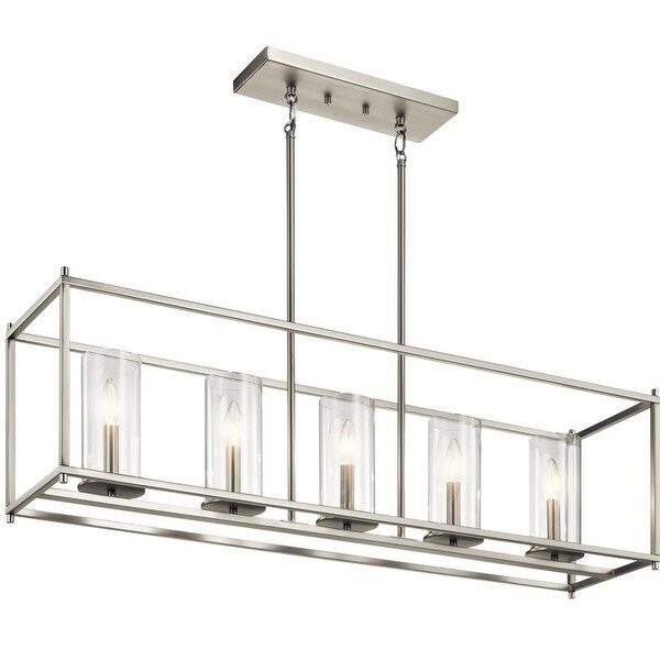 Veronica Contemporary 5-Light Chandelier with Clear Glass Shades | Bed Bath & Beyond