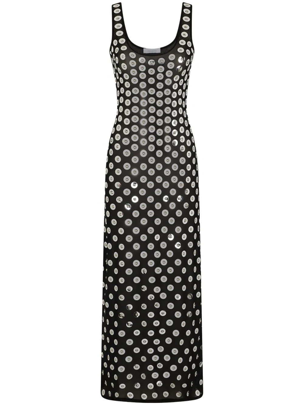 Rabanne Embroidered Long Dress  | Black | FARFETCH | Farfetch Global