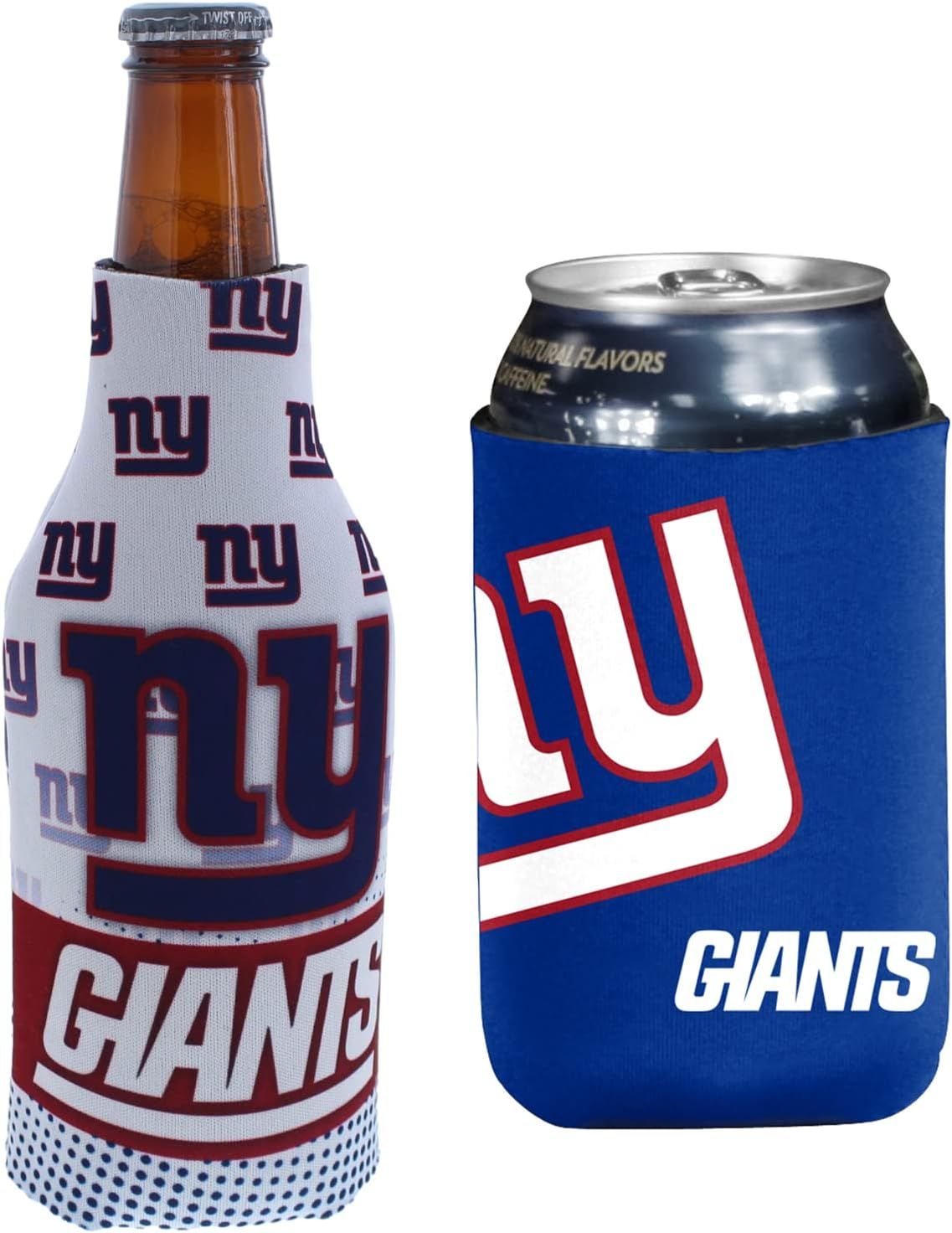 Football Can & Bottle Holder Insulator Beverage Huggie Cooler (New York (Giants) - 2Fer / Logo) | Amazon (US)