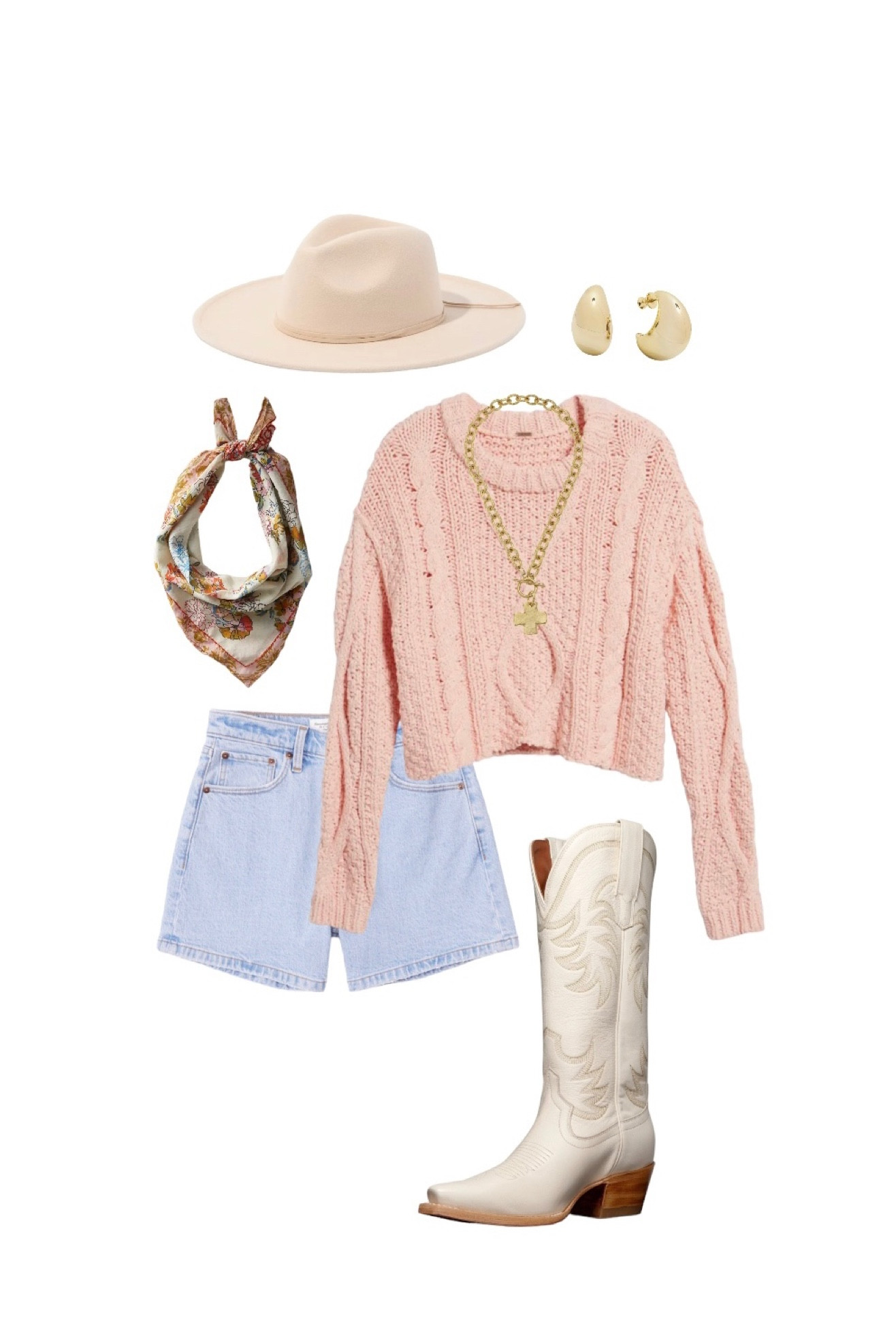 Fall transition outfit inspiration w cowboy boots 🫶🏼

// boots, fall style, fall fashion, cowboy boots, sweater, sweater weather, bandana, hat, felt hat, tecovas, gold, gold jewelry, fall transition outfit

#LTKSeasonal #LTKFind #LTKstyletip
