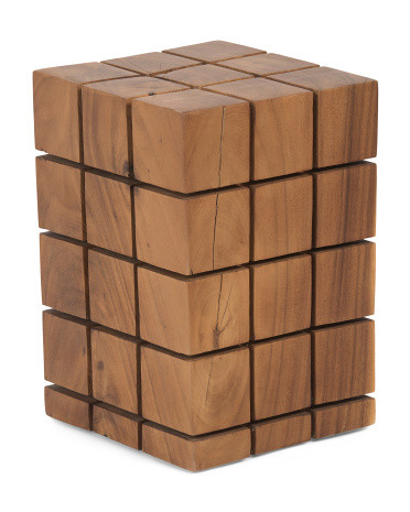12x12x18 Cubed Solid Wood Stool | TJ Maxx