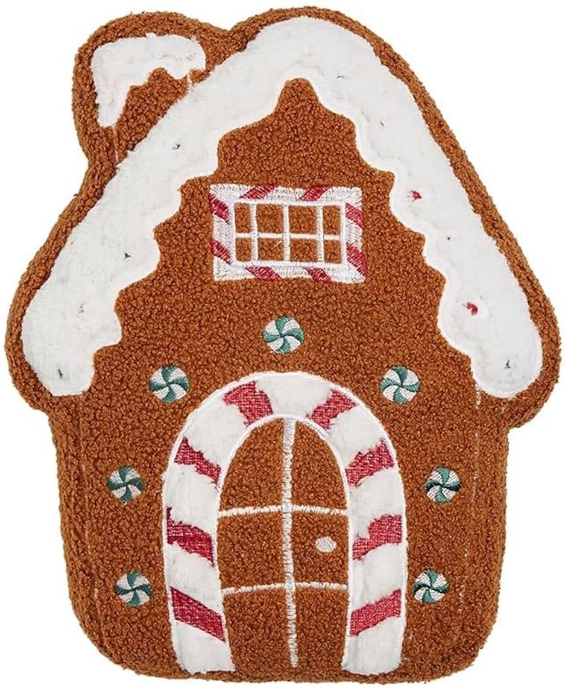 The Lakeside Collection Christmas Shaped Accent Pillows - Gingerbread House | Amazon (US)