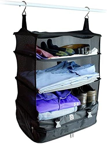 Stow-N-Go Travel Luggage Organizer and Packing Cube Space Saver With Built In Hanging Shelves and La | Amazon (US)