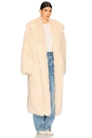 Nanushka Kilah Coat in Creme from Revolve.com | Revolve Clothing (Global)