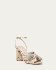Camellia Tan Floral Bow Heel | Loeffler Randall