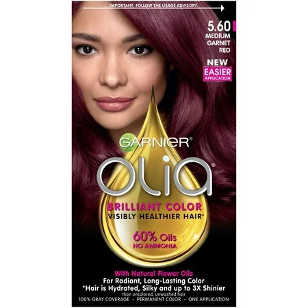 Garnier Olia Oil Powered Permanent Hair Color 5.60 Medium Garnet Red 1 kit | Walmart (US)