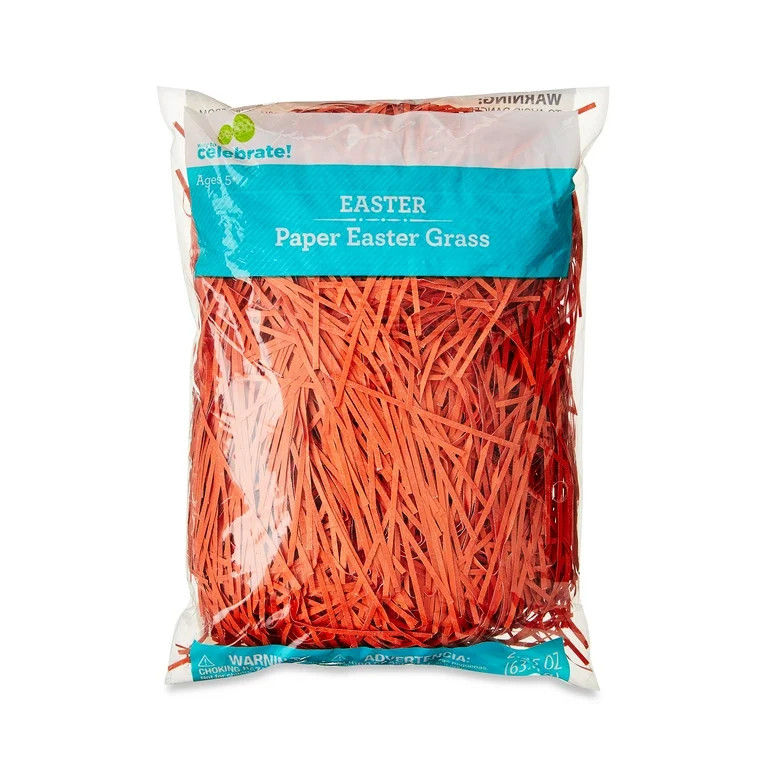 Easter Orange Paper Easter Grass, 2.25 oz, by Way To Celebrate | Walmart (US)