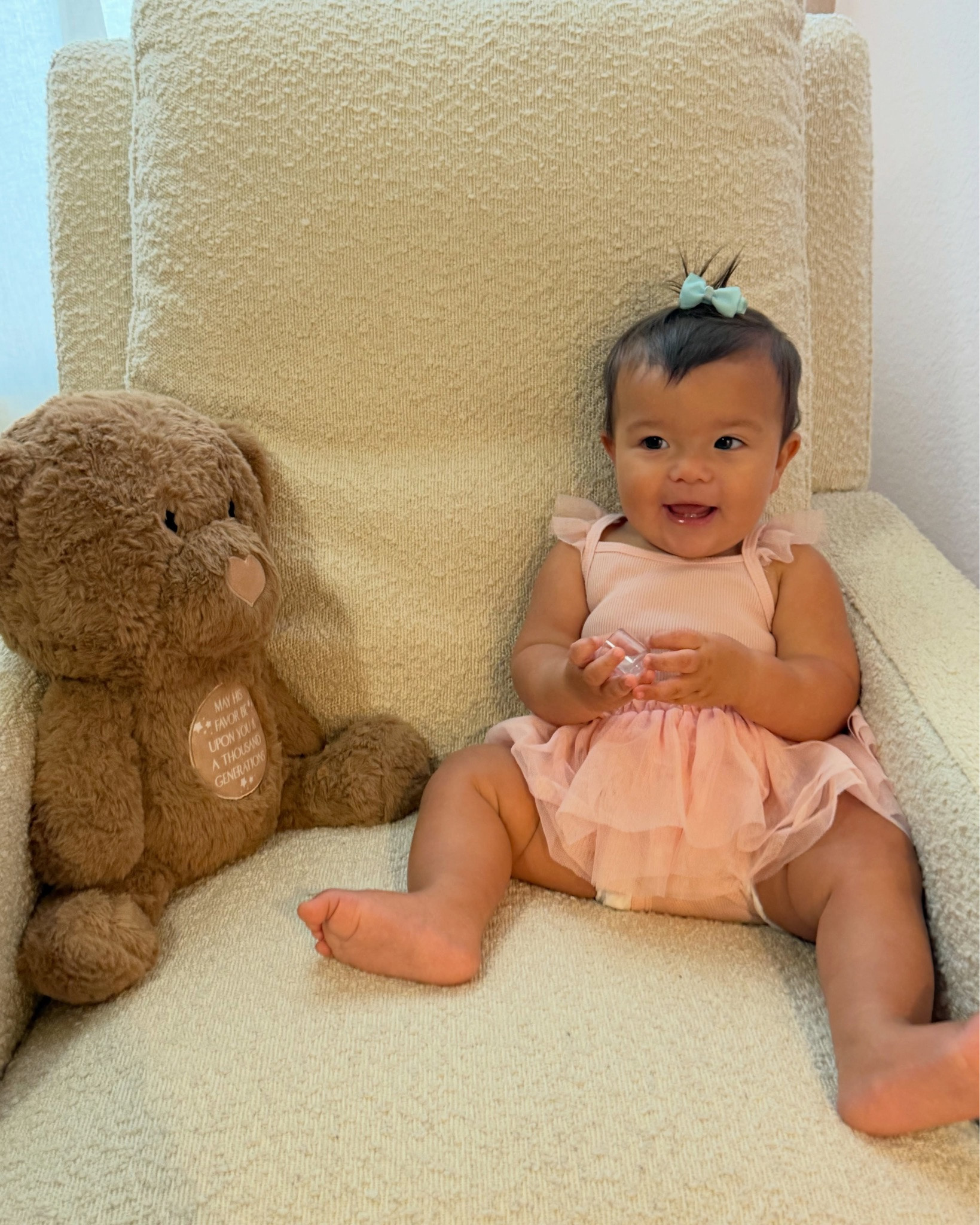 HAPPY 10 MONTHS TO OUR PERFECT GIRL!! 🥹🥰❤️ slide 2 tells you how monthly photos really go😜😬 

#momlife #girlmom #10monthsold #baby #momof2 milestone photo, 10 months old, baby girl, relatable, moms of instagram