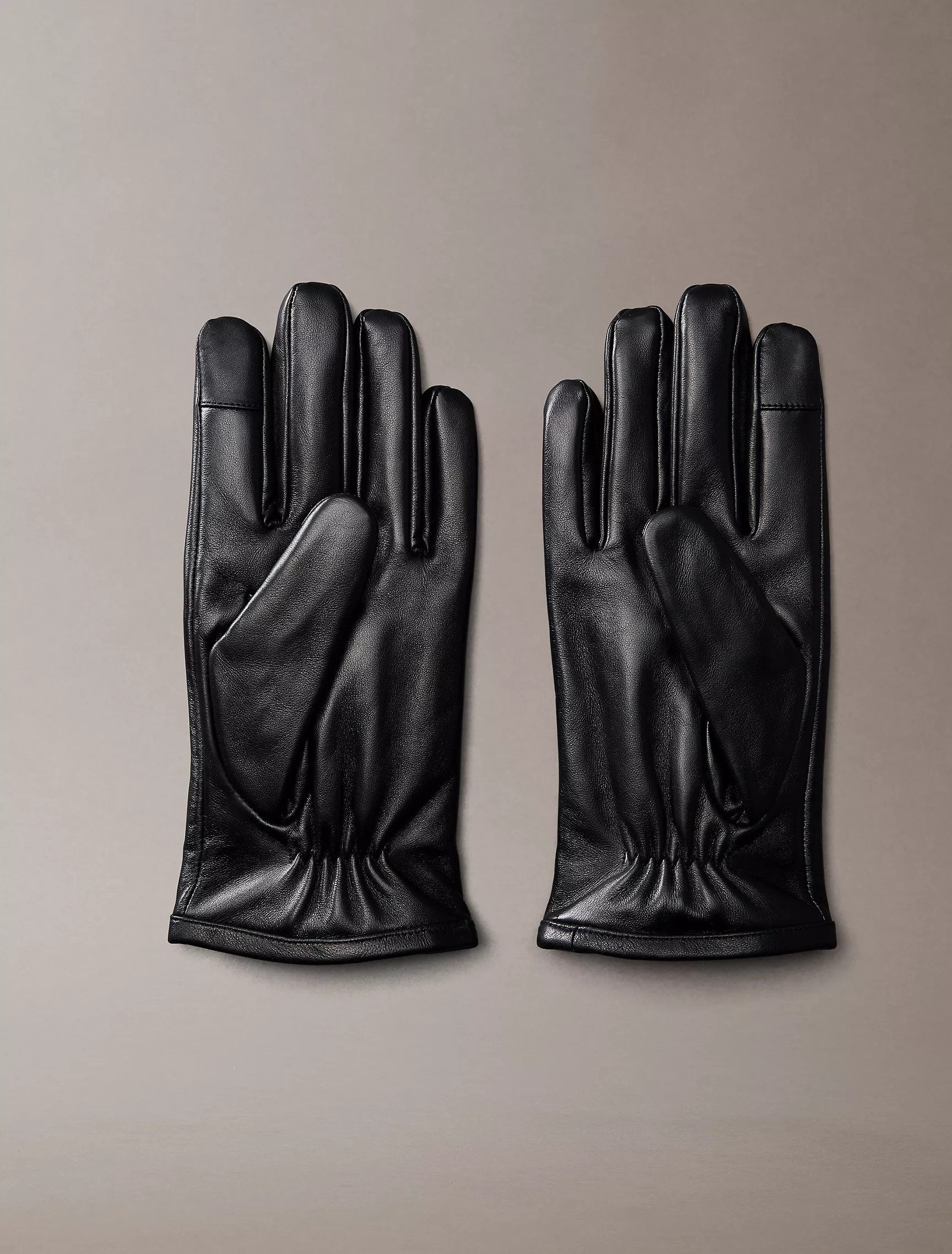 Monogram Logo Side Zip Leather Gloves | Calvin Klein | Calvin Klein (US)