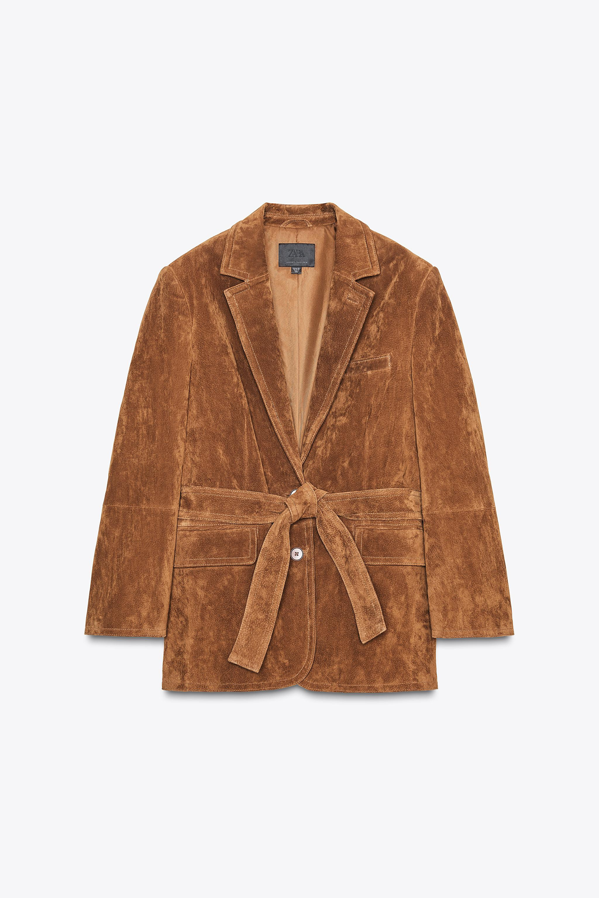 SUEDE LEATHER BLAZER | Zara UK