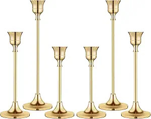 Candlestick Holders,Taper Candle Holder for Candlesticks Gold Brass Vintage Candle Stick Candle H... | Amazon (US)