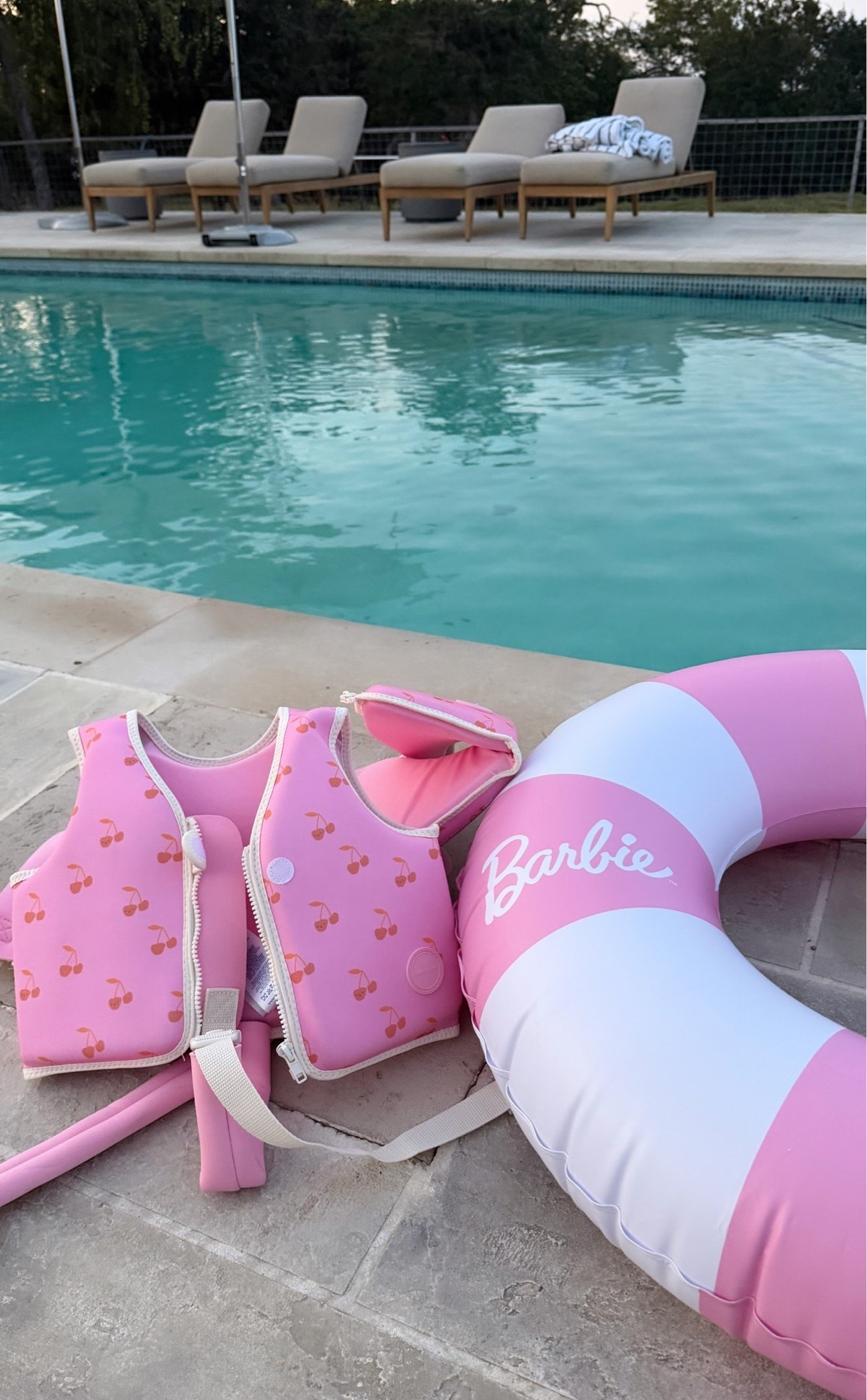 It’s a girls’ swim night! 💖  #pink #barbie #LTKGirls #LTKsummer #LTKpool #LTKswim #LTKlifejacket @SUNNYLiFE