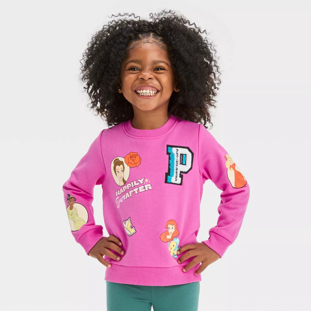 Toddler Girls' Disney Princess Fleece Pullover Sweater - Pink | Target