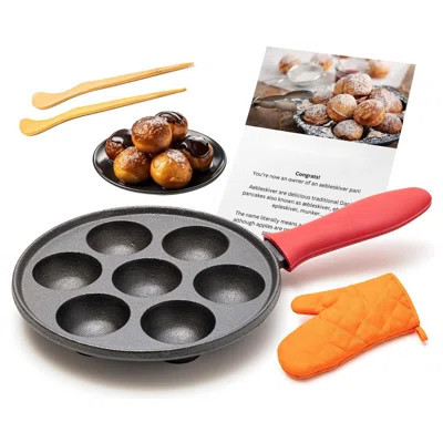 Cast Iron Aebleskiver Pan - Non Stick Pan For Authentic Danish Stuffed Pancakes - Electric Stovetop Compatible Pancake Maker For Poffertjes, Takoyaki, | Wayfair North America