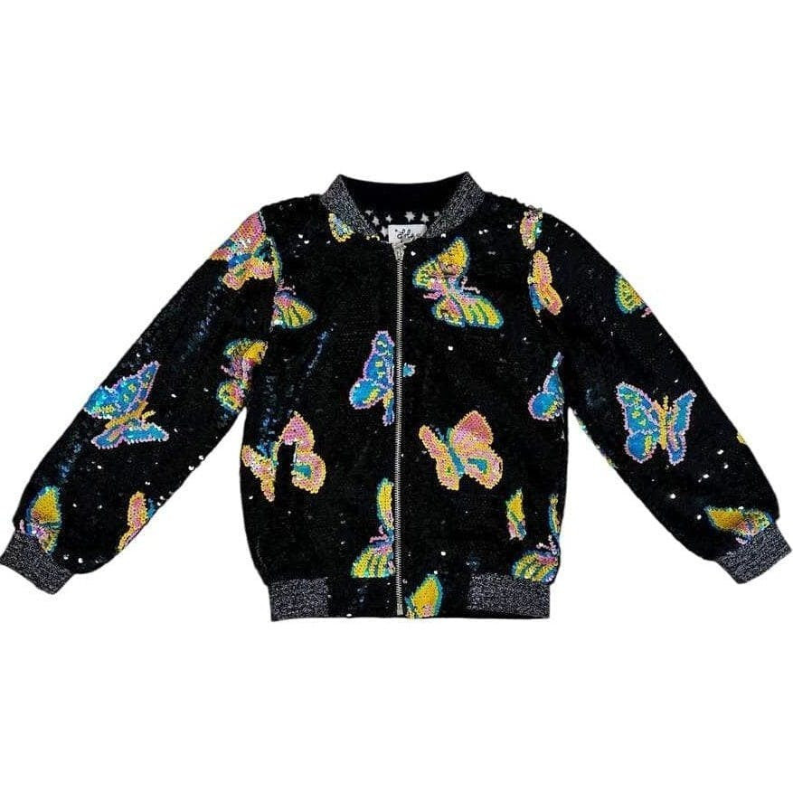 Lola + The Boys | Magic Sequin Bomber | Black | 8y | Polyester/Blend/Sequin | Kids | Kids Clothing | Maisonette | Maisonette