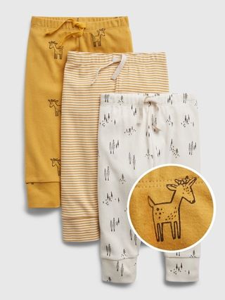 Baby 100% Organic Cotton Print Pull-On Pants (3-Pack) | Gap (CA)