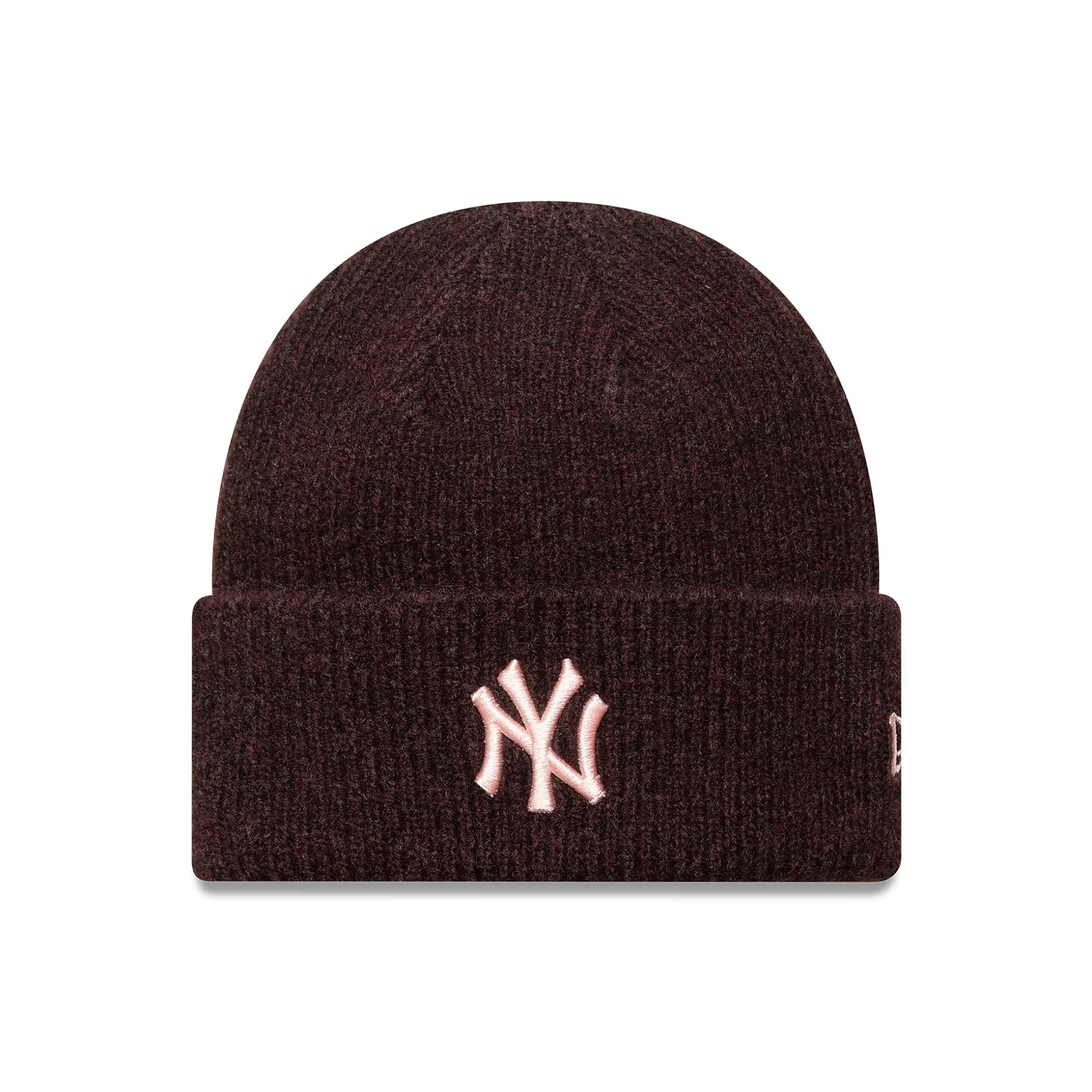 New Era Womens NY Yankees wool blend wide cuff beanie in burgundy | ASOS (Global)