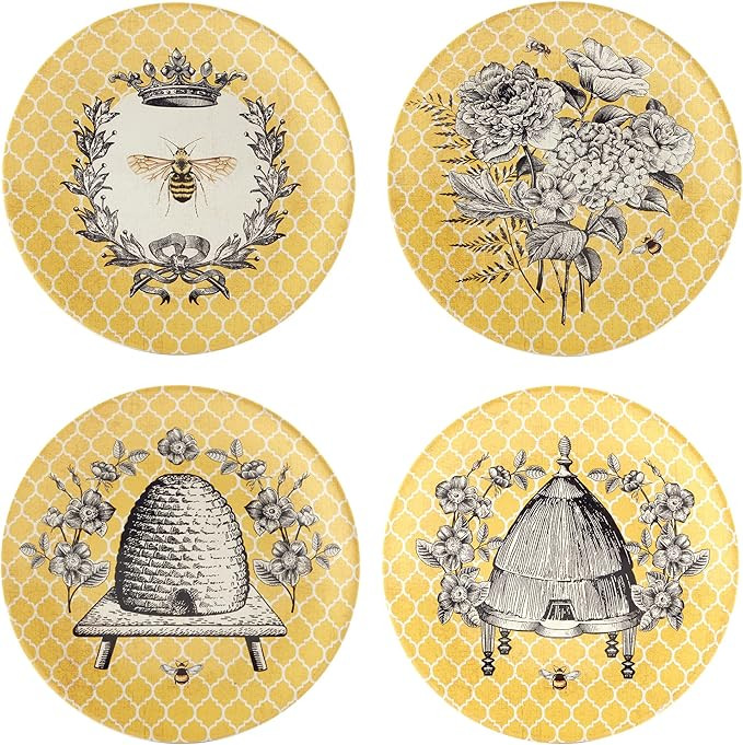 Certified International French Bees 9" Salad/Dessert Plates,Set of 4 | Amazon (US)
