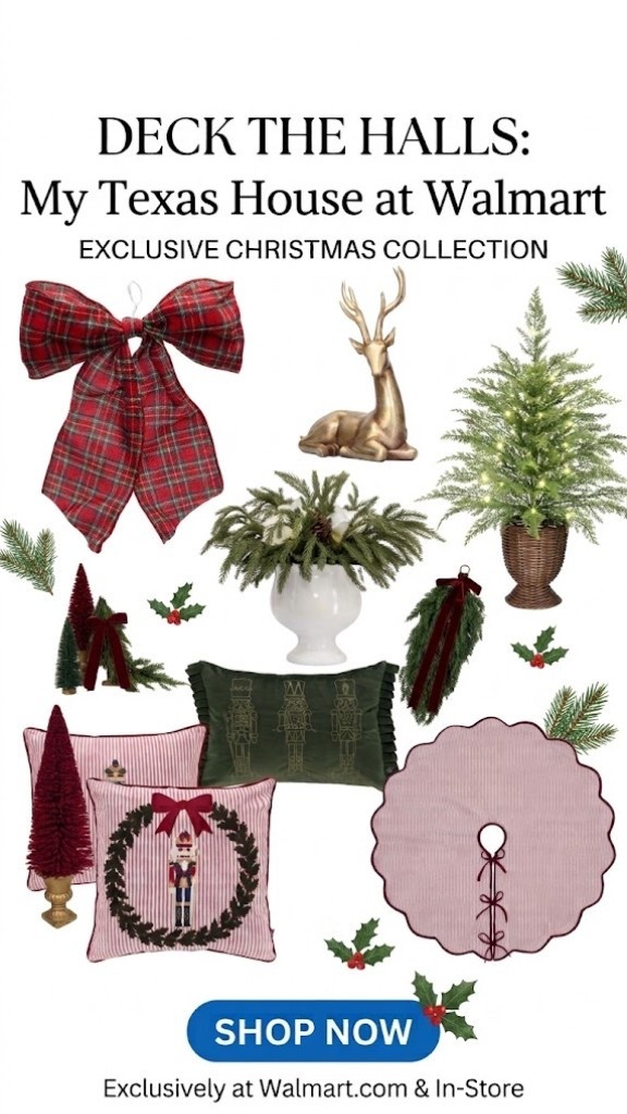 Run to Walmart right now because the My Texas House Christmas collection just dropped, and these pieces are going to sell out fast! 🎄✨
If you love that high-end, classic Pottery Barn aesthetic but don’t want the high-end price tag, this line is an absolute dream. From the cozy nutcracker pillows to the elegant greenery and brass deer accents, everything looks so elevated and designer-quality while being completely budget-friendly.