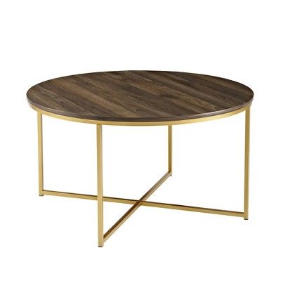 Vivian Glam X Leg Round Coffee Table Faux Marble - Saracina Home | Target