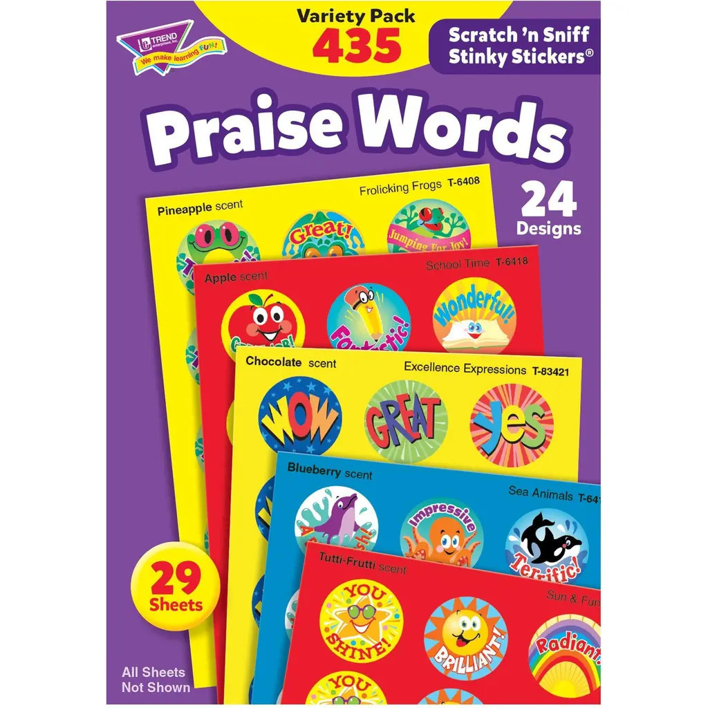 TREND Enterprises Praise Words Stinky Stickers Variety Pack 435 ct in Multicolored at Nordstrom | Nordstrom