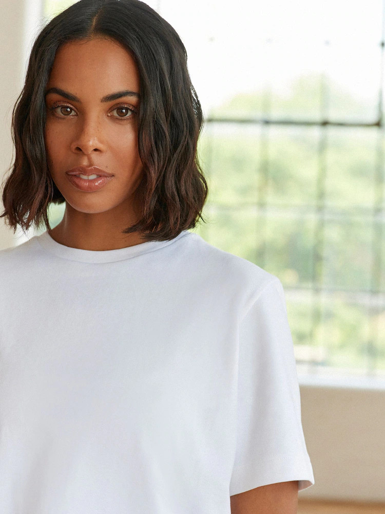 White Heavyweight Short Sleeve Crew Neck T-Shirt | Next EU