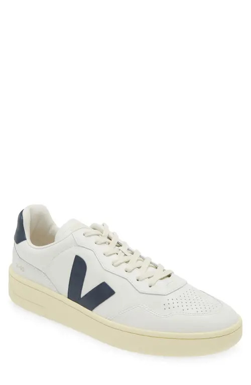 Veja V-90 Leather Sneaker in Extra White Nautico at Nordstrom, Size 48 | Nordstrom