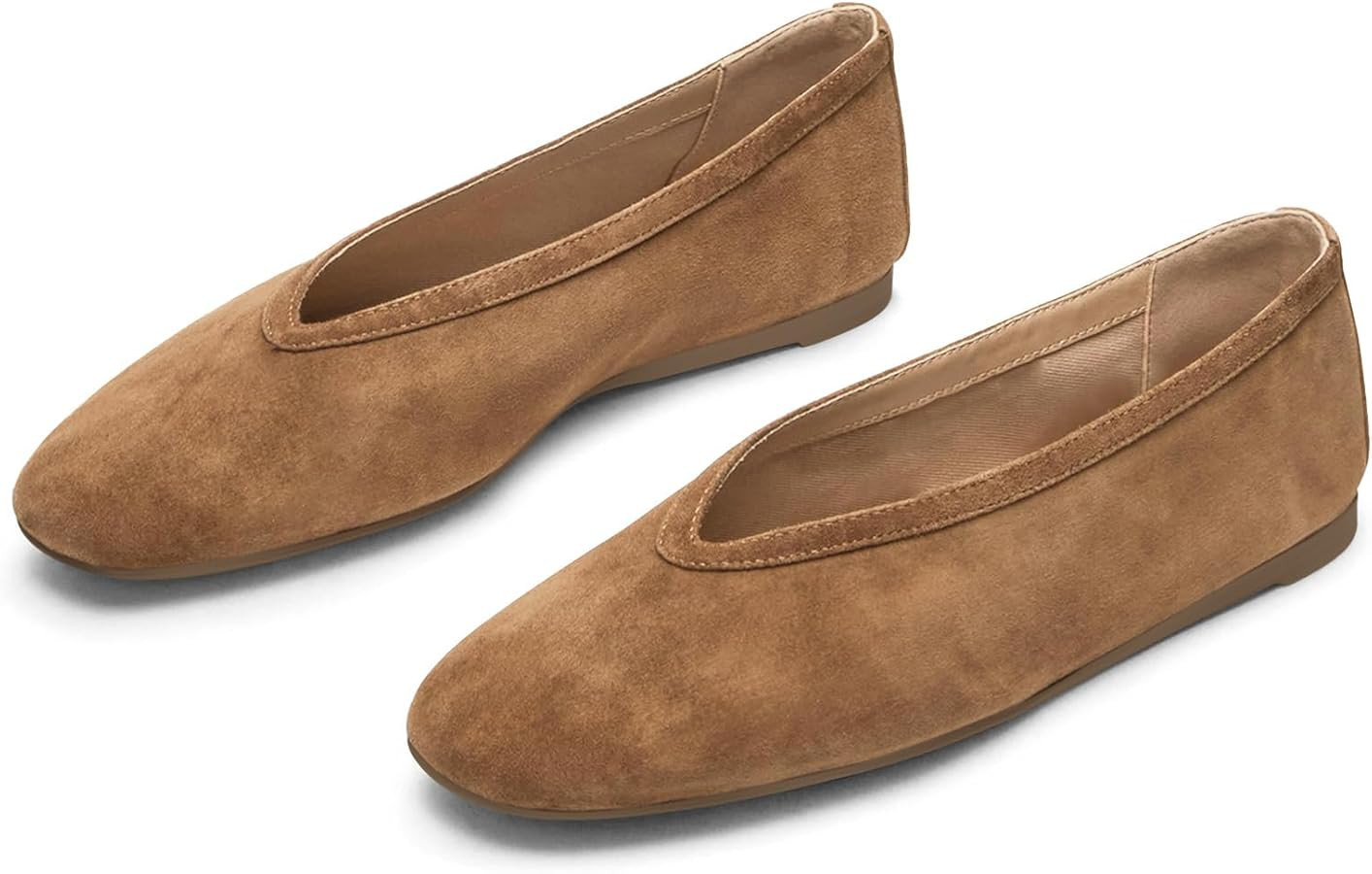 KISSASA Ballet Flats Shoes for Women Closed Square Toe Ballerina Shoes Slip on Work Office Casual... | Amazon (US)