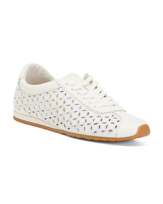 Leather Danie Eyelet Perforated Sneakers | TJ Maxx