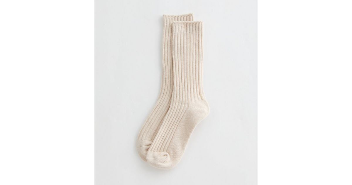 Cream Ribbed Lounge Socks | New Look | New Look (UK)