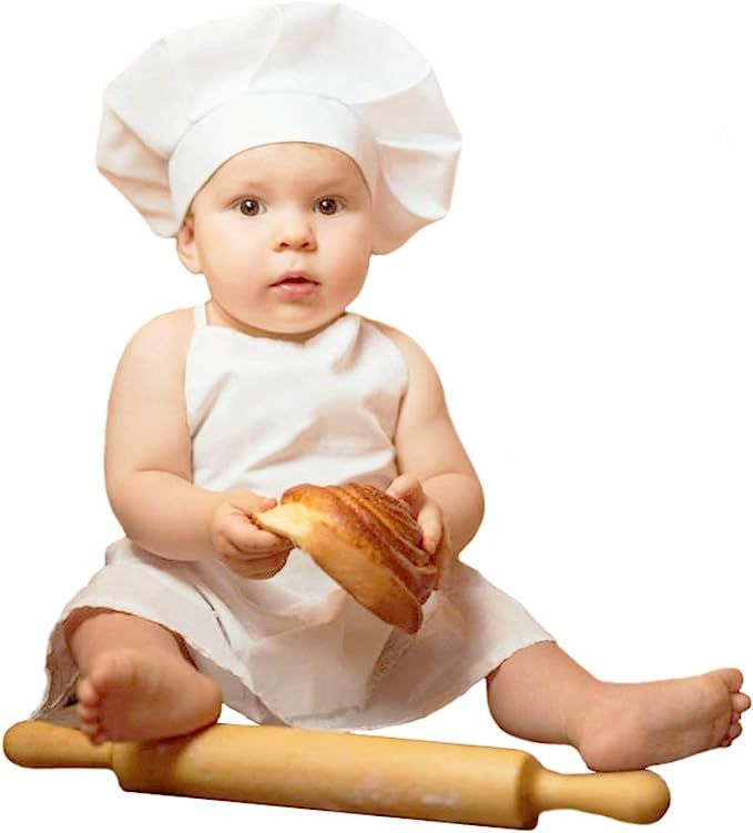 Newborn Baby Photography Prop Baby Chef Outfits Chef hat Apron Set Infant Baby chef costume | Amazon (US)